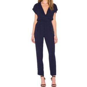 Diane Von Furstenberg Emerson Jumpsuit Womens 6‎ Blue Short Sleeve Pantsuit